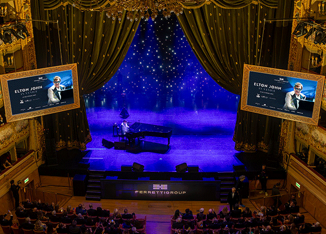 Lo sfavillante evento di Ferretti Group con l’esclusiva esibizione di Elton John al Gran Teatro La Fenice di Venezia.
